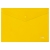 Папка-конверт на кнопке СТАММ А4, 180мкм, пластик, прозрачная, желтая