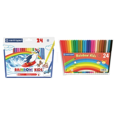 Фломастеры Centropen "Rainbow Kids", 24цв., трехгранные, смываемые