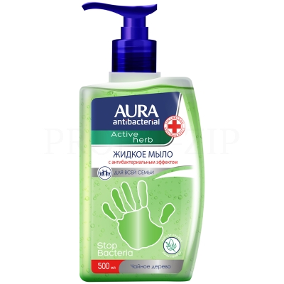 Мыло жидкое 500 мл, Aura "Antibacterial", антибактериальное, чайное дерево 4752171007765