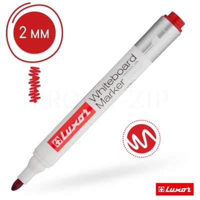 Маркер для белых досок Luxor "750" красный, пулевидный, 1-3мм
