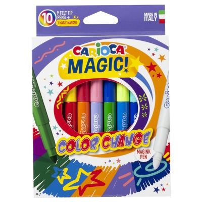 Фломастеры меняющие цвет Carioca "Color Change. Magic", 09цв.+1, 10шт.
