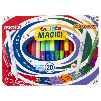Фломастеры меняющие цвет/стираемые Carioca "Magic Markers", 18цв.+2, 20шт.